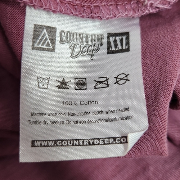 Country Deep Urban Cowboy distressed graphic tee pink XXL - Picture 8 of 14
